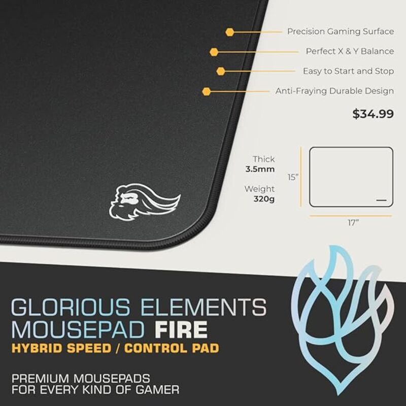 GLO MP ELEM FIRE Glorious Element Mouse Pad  Fire